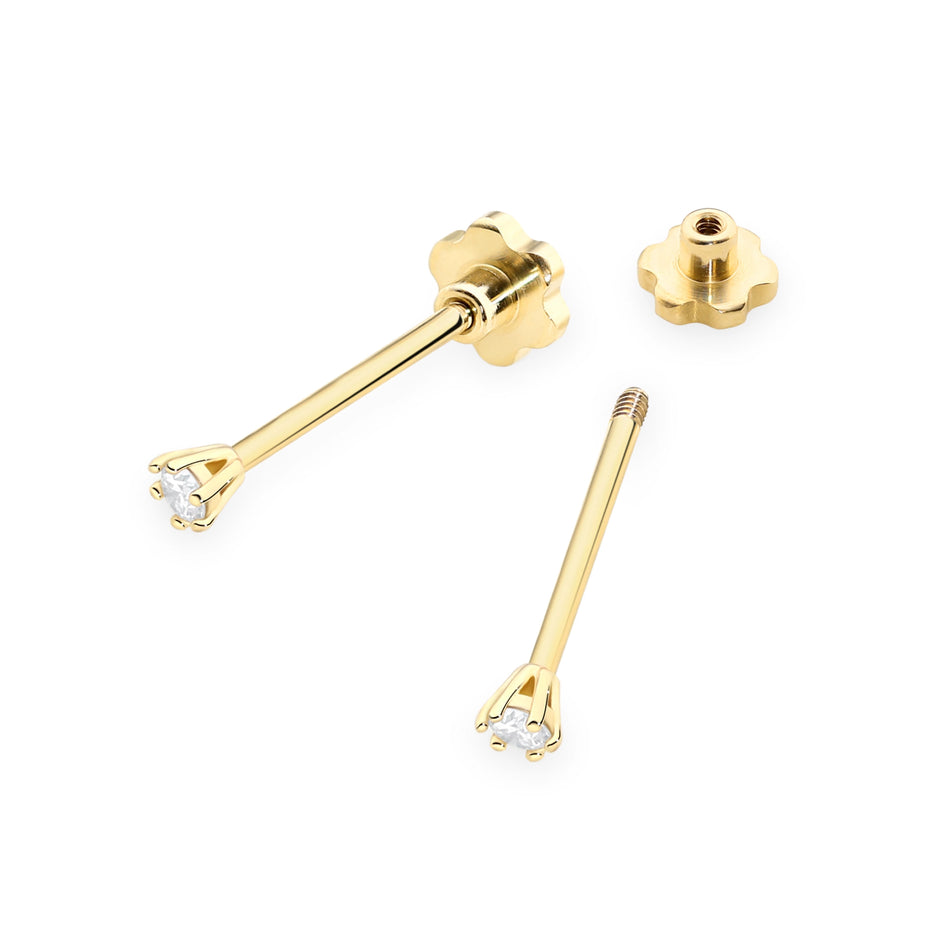 Zlaté náušnice s diamanty 0,04 ct