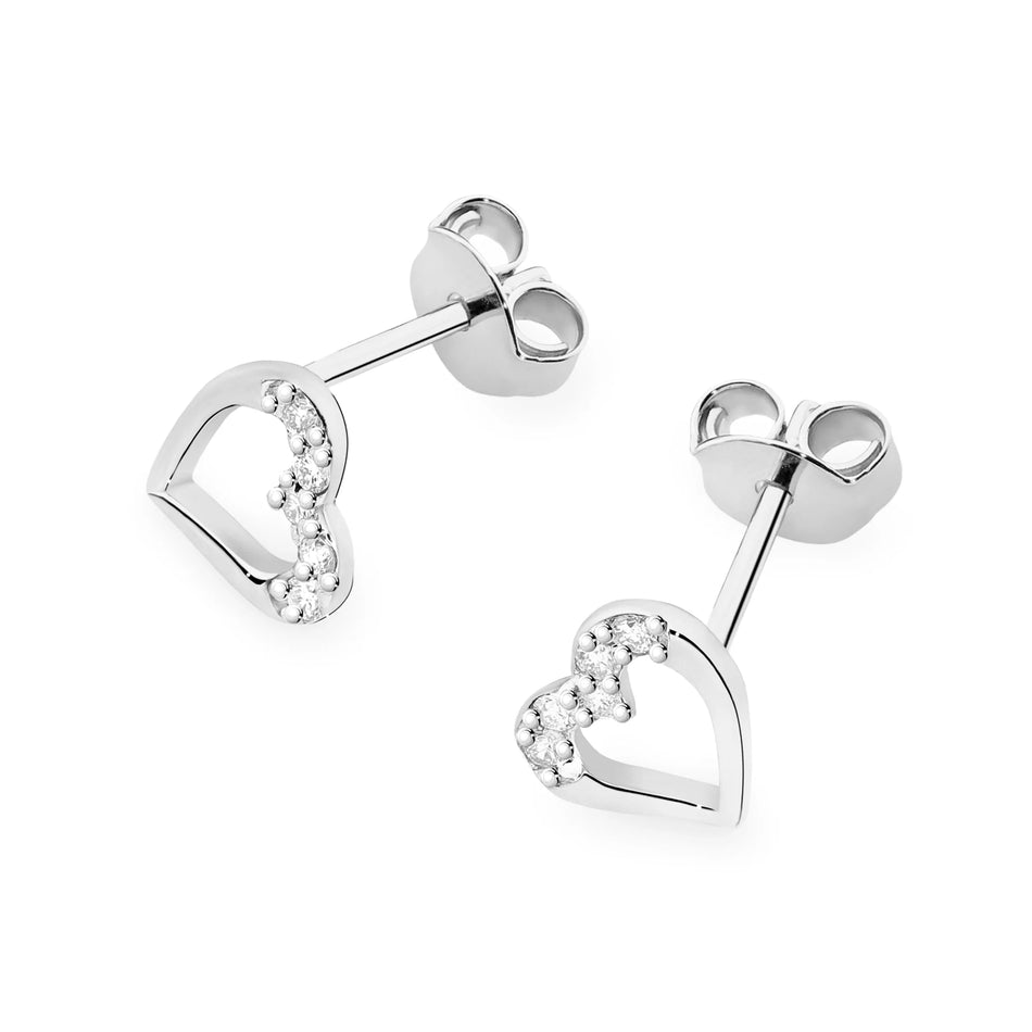 Gold Earrings with 0.086ct Diamonds