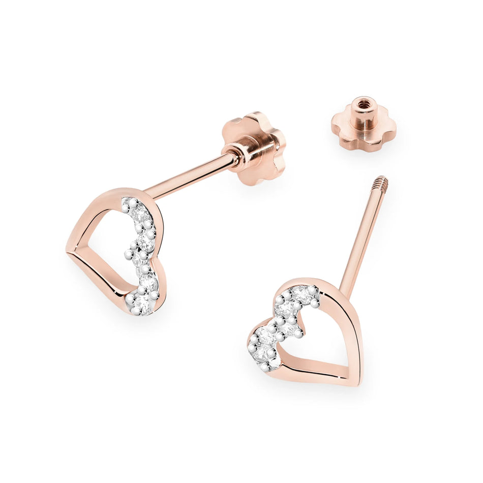 Zlaté náušnice s diamanty 0,086 ct