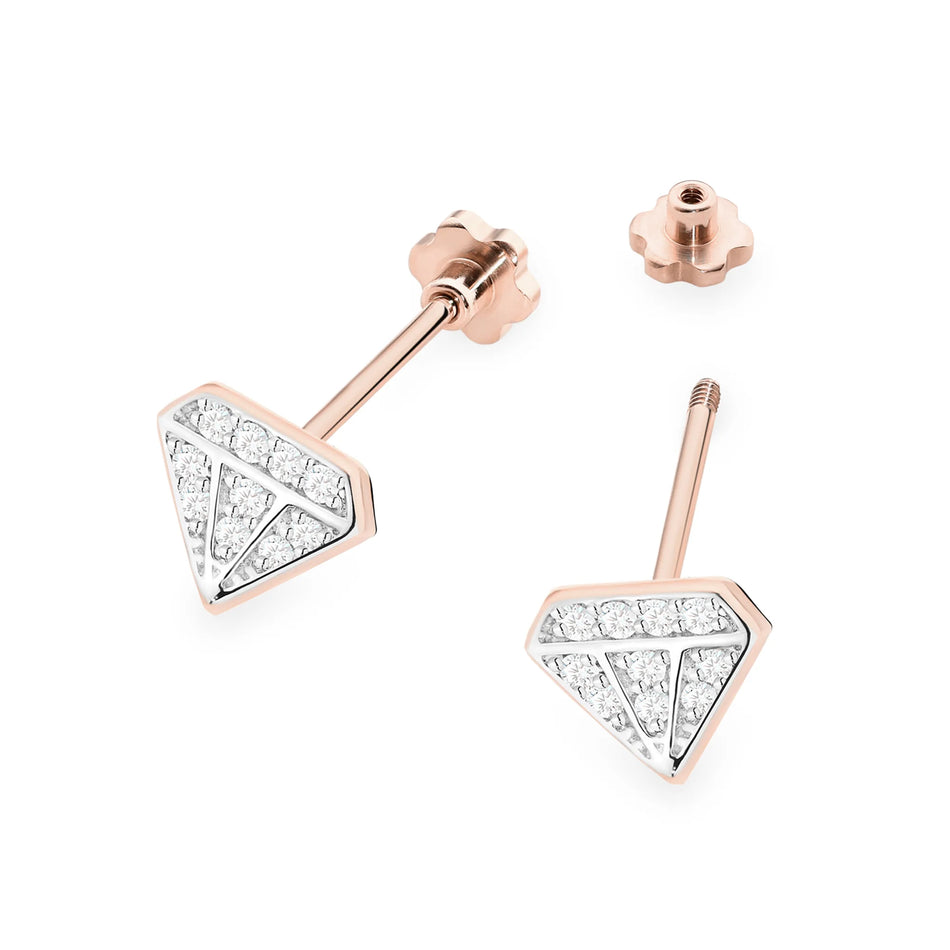 Gold Earrings with 0.10ct Diamonds