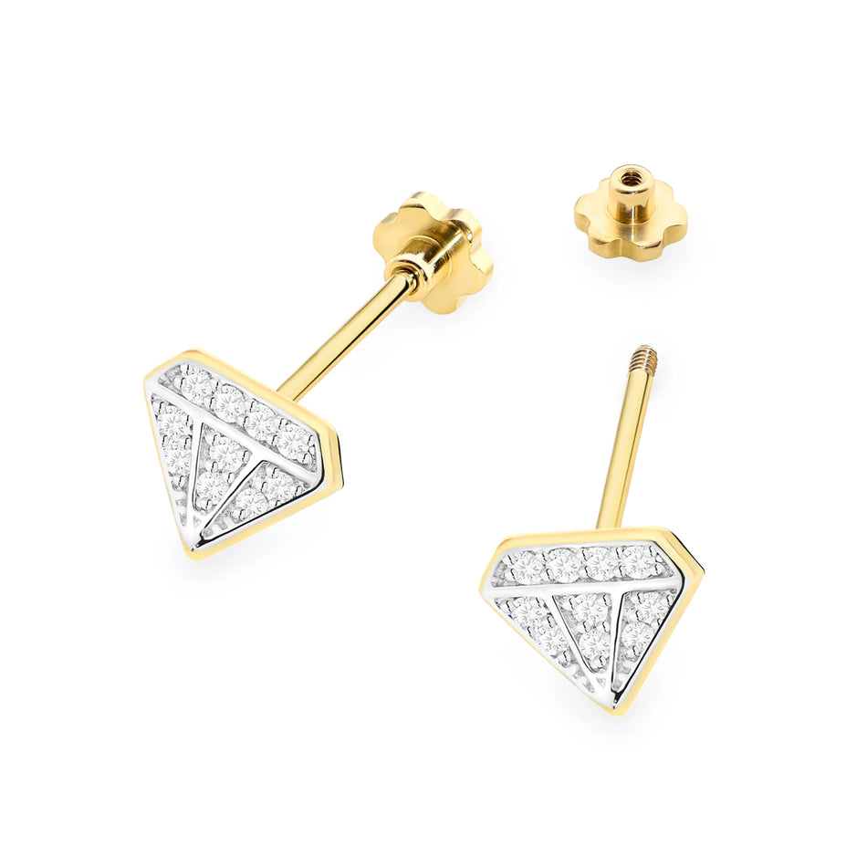 Gold Earrings with 0.10ct Diamonds