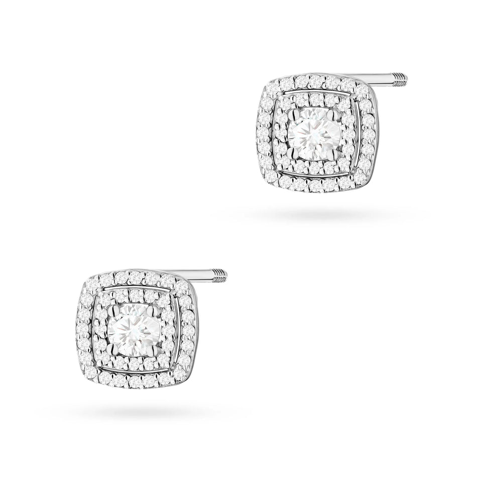 Gold Earrings with 0.30ct and 0.40ct Diamonds