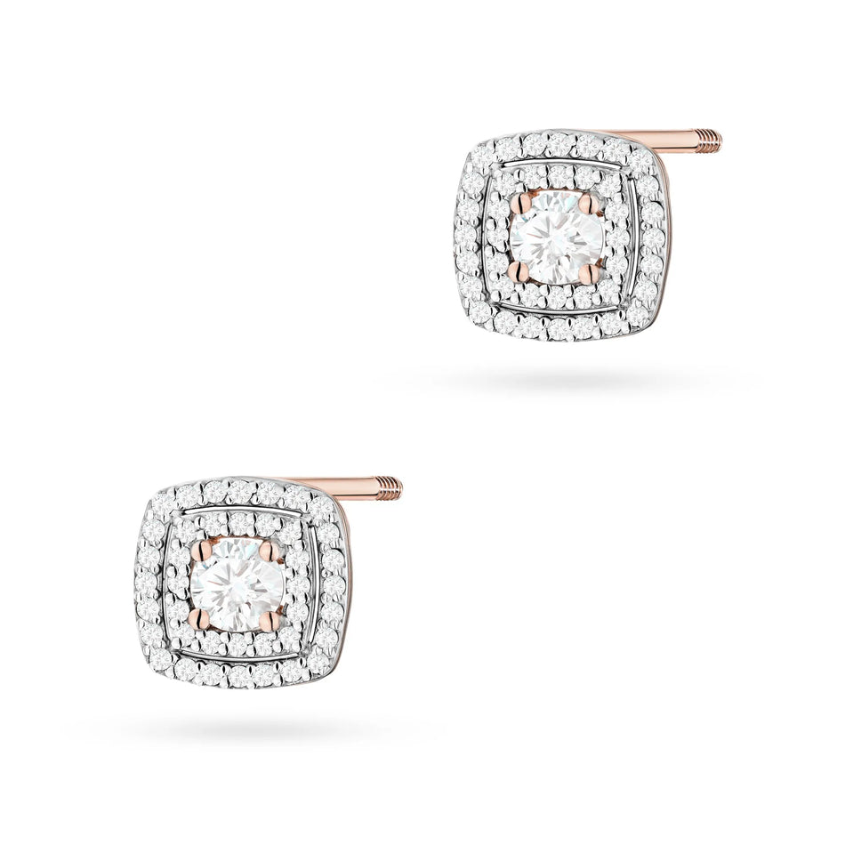 Gold Earrings with 0.30ct and 0.40ct Diamonds