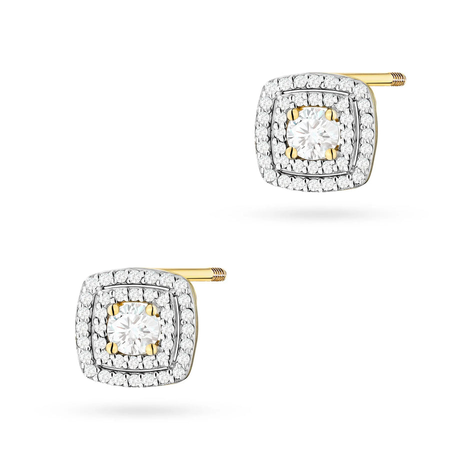 Gold Earrings with 0.30ct and 0.40ct Diamonds