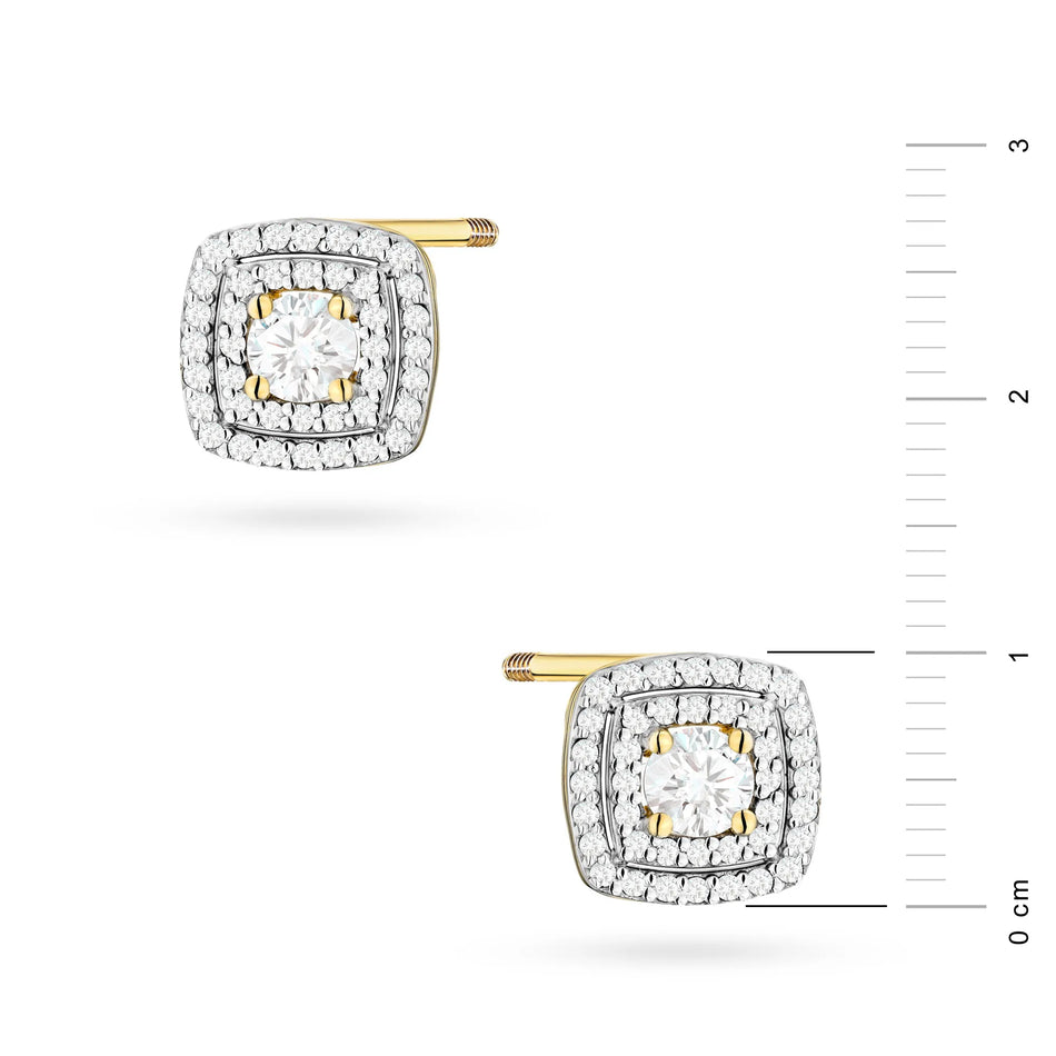 Gold Earrings with 0.30ct and 0.40ct Diamonds