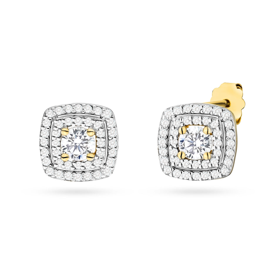 Gold Earrings with 0.30ct and 0.40ct Diamonds