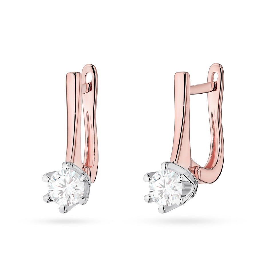 Gold Earrings with 0.30ct Lab-diamonds