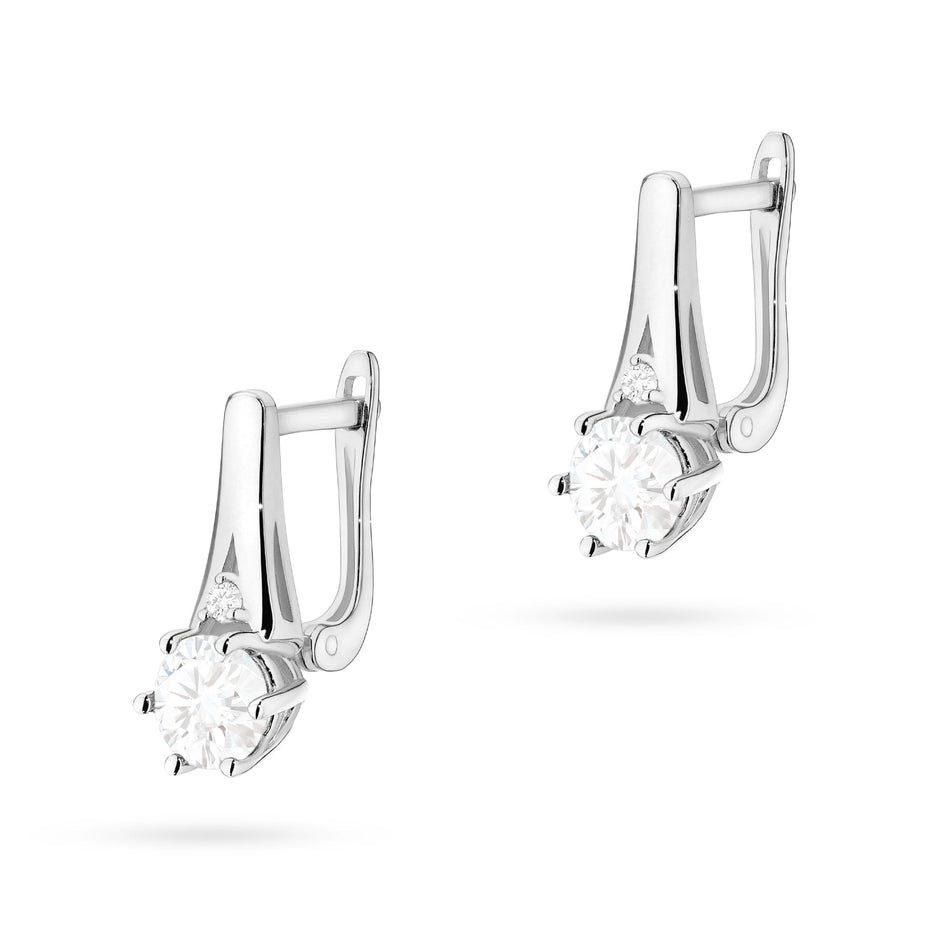Gold Earrings with 0.60ct White sapphires and 0.029ct Diamonds