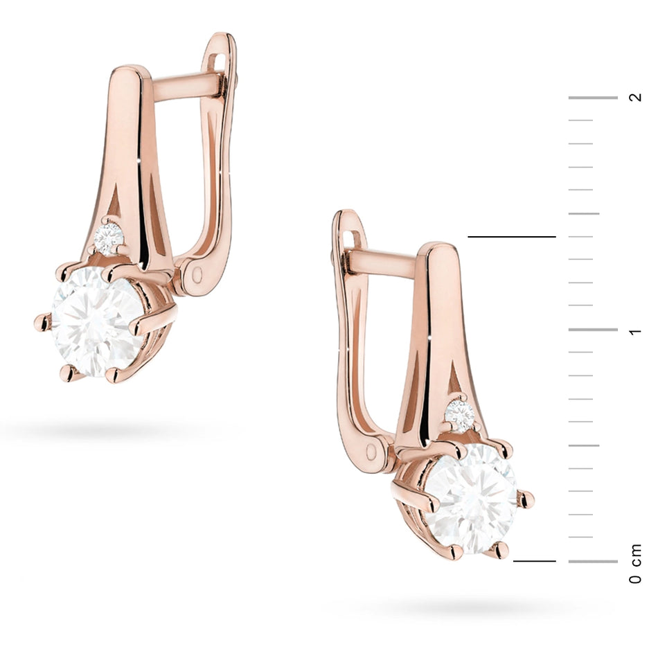 Gold Earrings with 0.60ct White sapphires and 0.029ct Diamonds