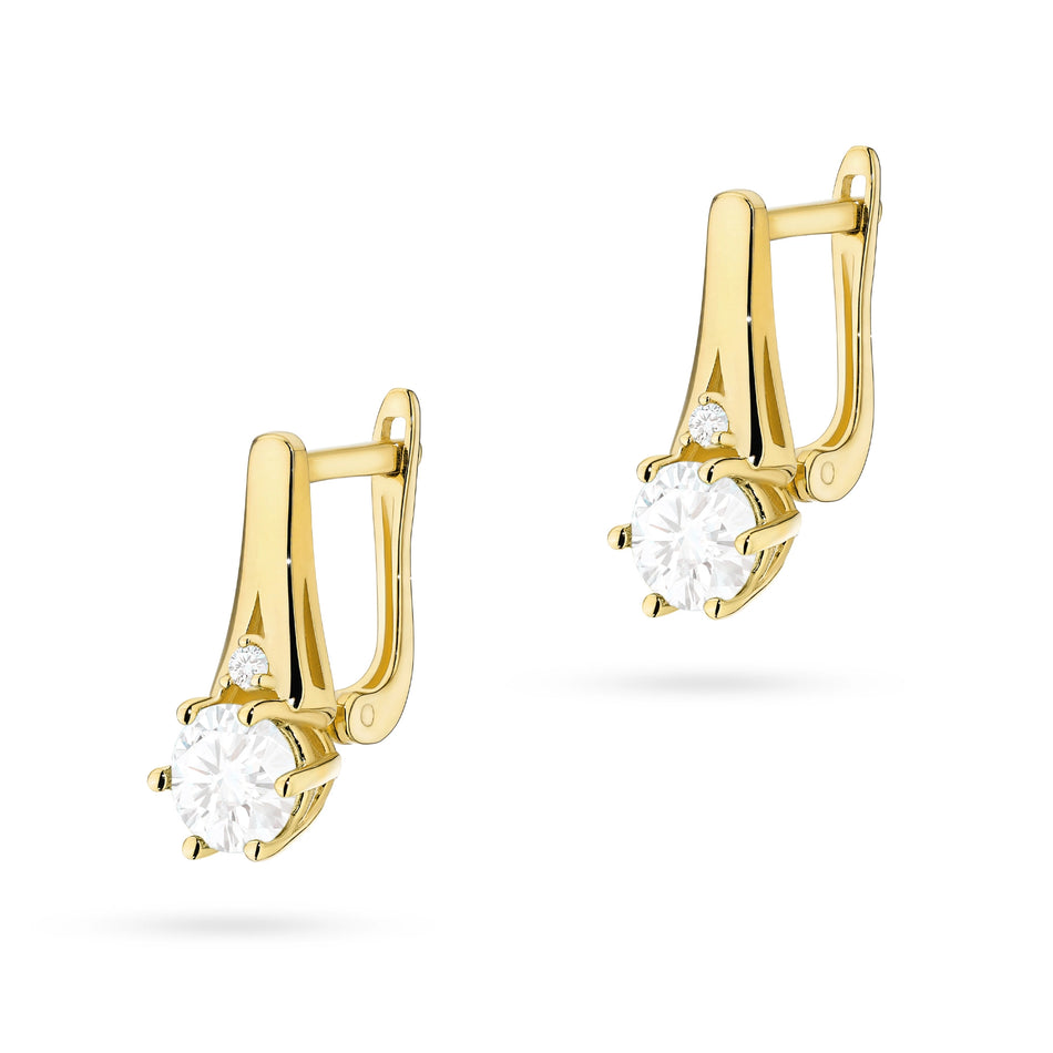 Gold Earrings with 0.60ct White sapphires and 0.029ct Diamonds