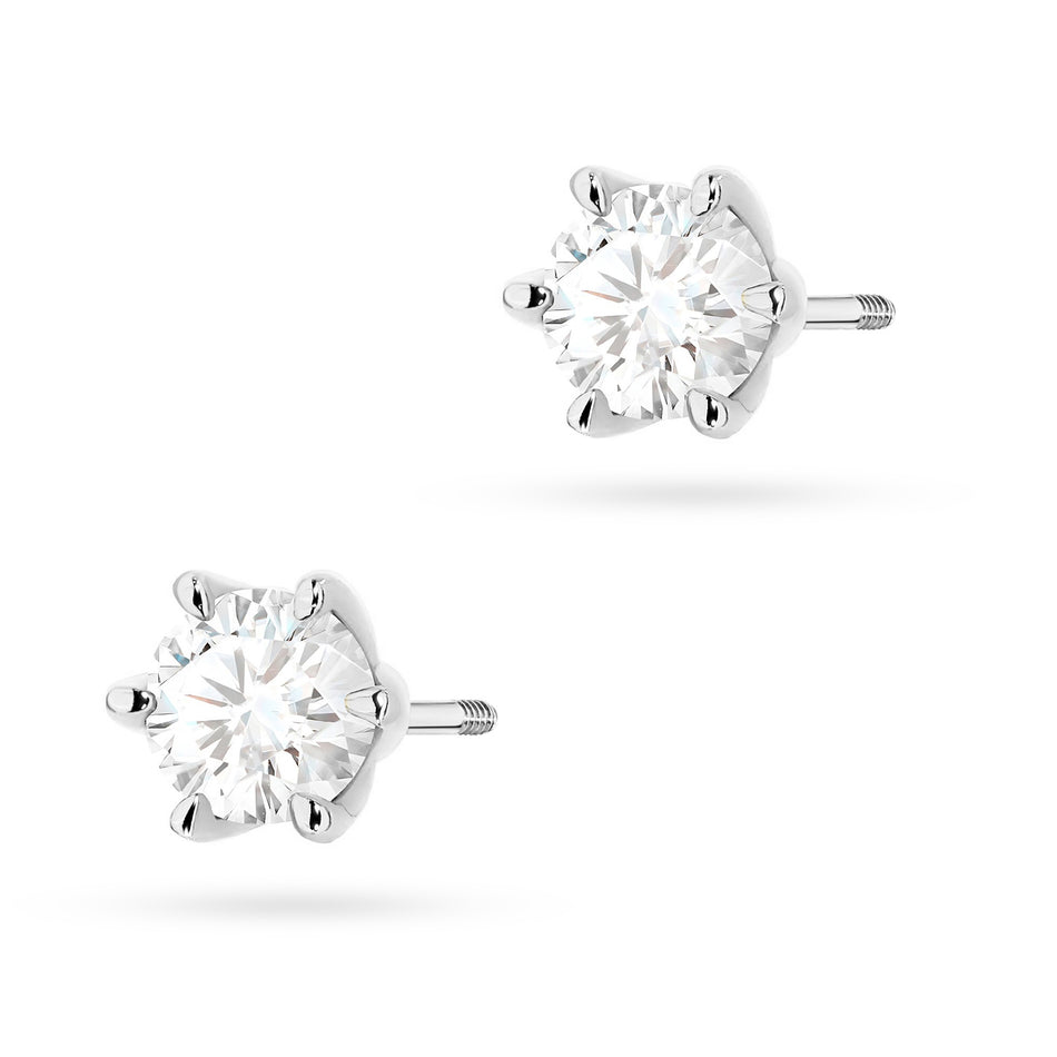 Zlaté náušnice se 2 x 0,70 ct diamanty