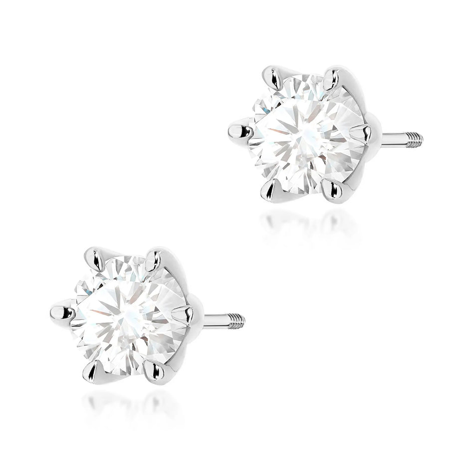Gold Earrings with 1.00ct Lab-diamonds