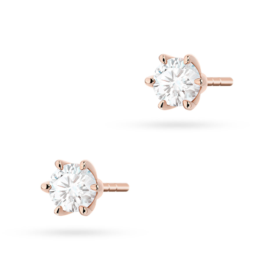 Gold Earrings with 2 x 0.30ct Lab-diamonds