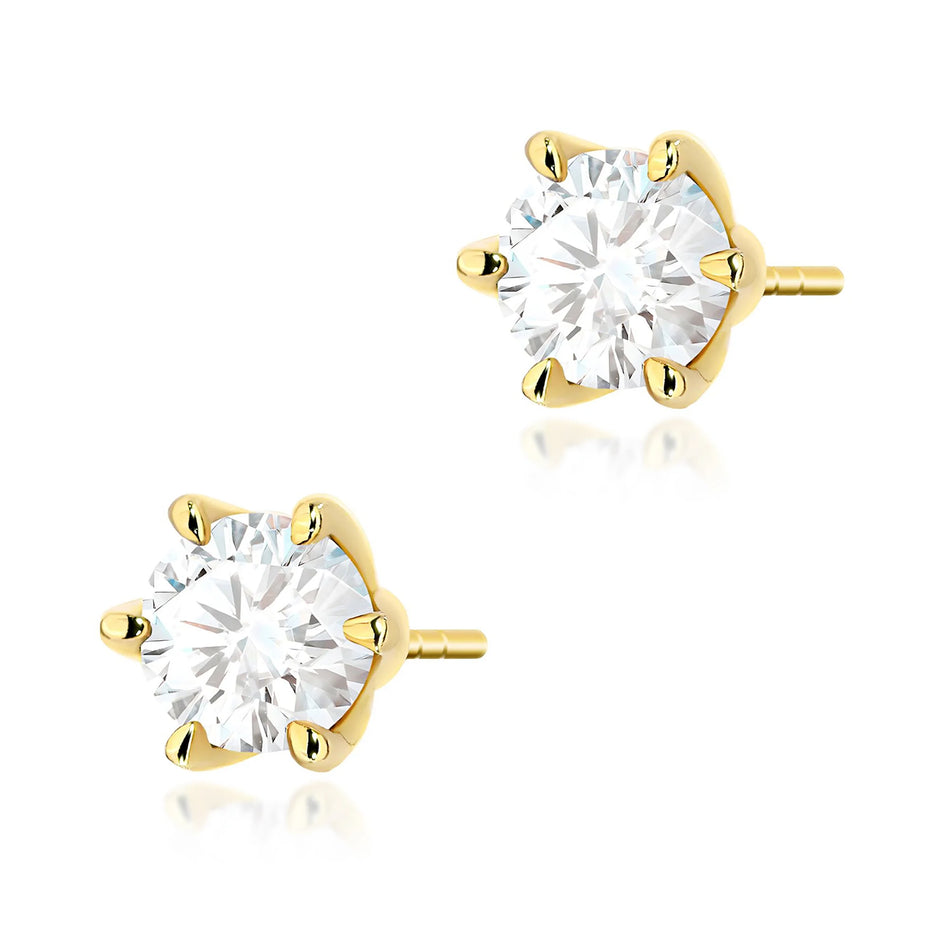 Gold Earrings with 1.00ct Lab-diamonds