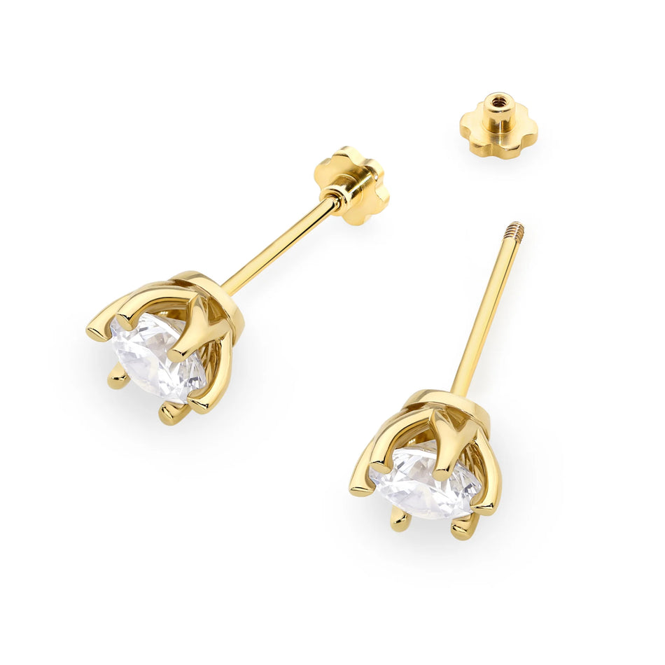 Gold Earrings with 1.00ct Diamonds