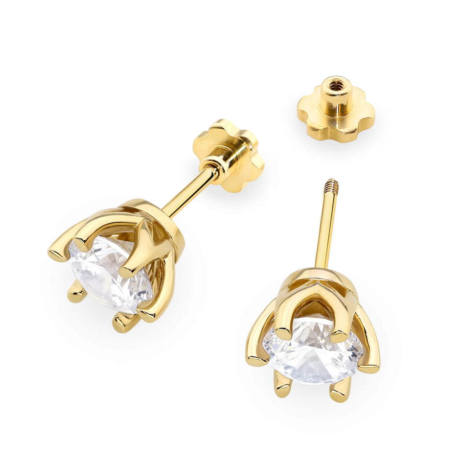 Gold Earrings with 1.00ct Lab-diamonds