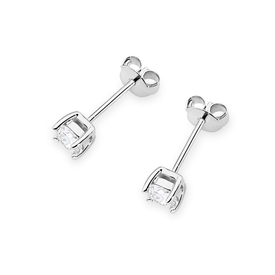 Zlaté náušnice se 2 x 0,40 ct laboratorně pěstovanými diamanty