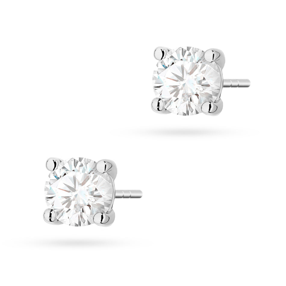 Gold Earrings with 2 x 1.00ct Lab-diamonds