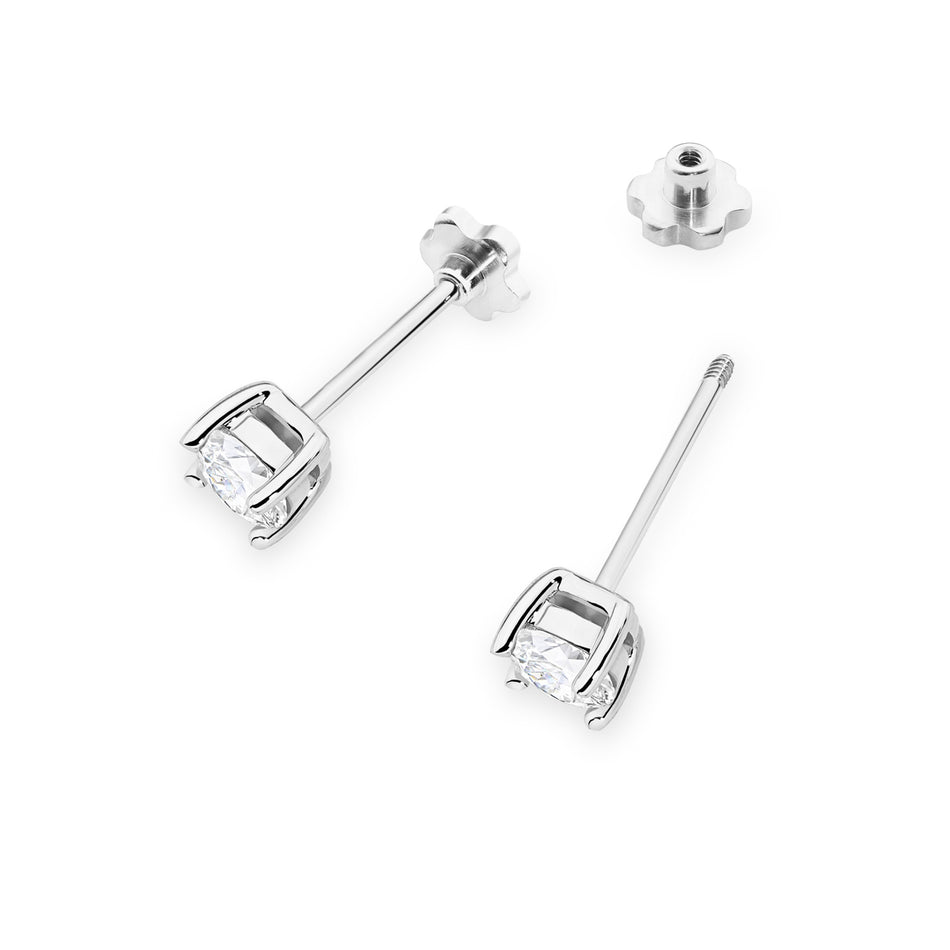 Zlaté náušnice se 2 x 0,40 ct laboratorně pěstovanými diamanty