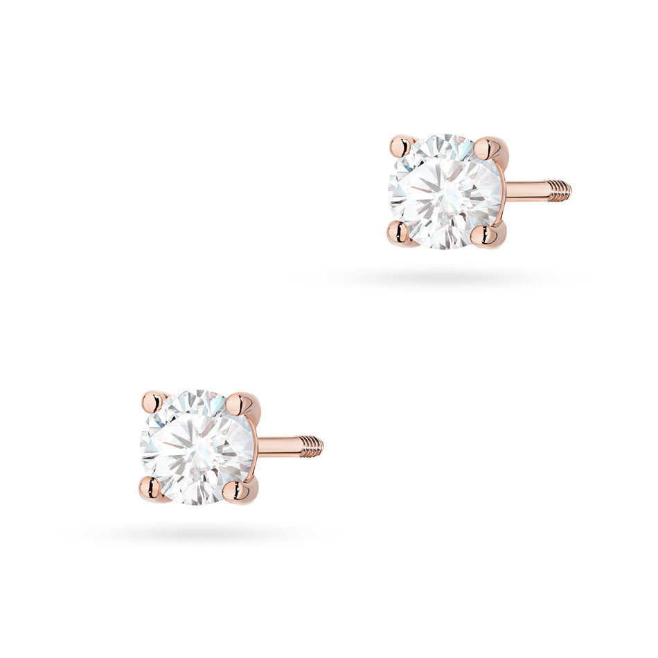 Gold Earrings with 2 x 0.30ct Diamonds