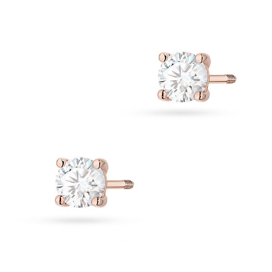 Gold Earrings with 2 x 0.40ct Diamonds
