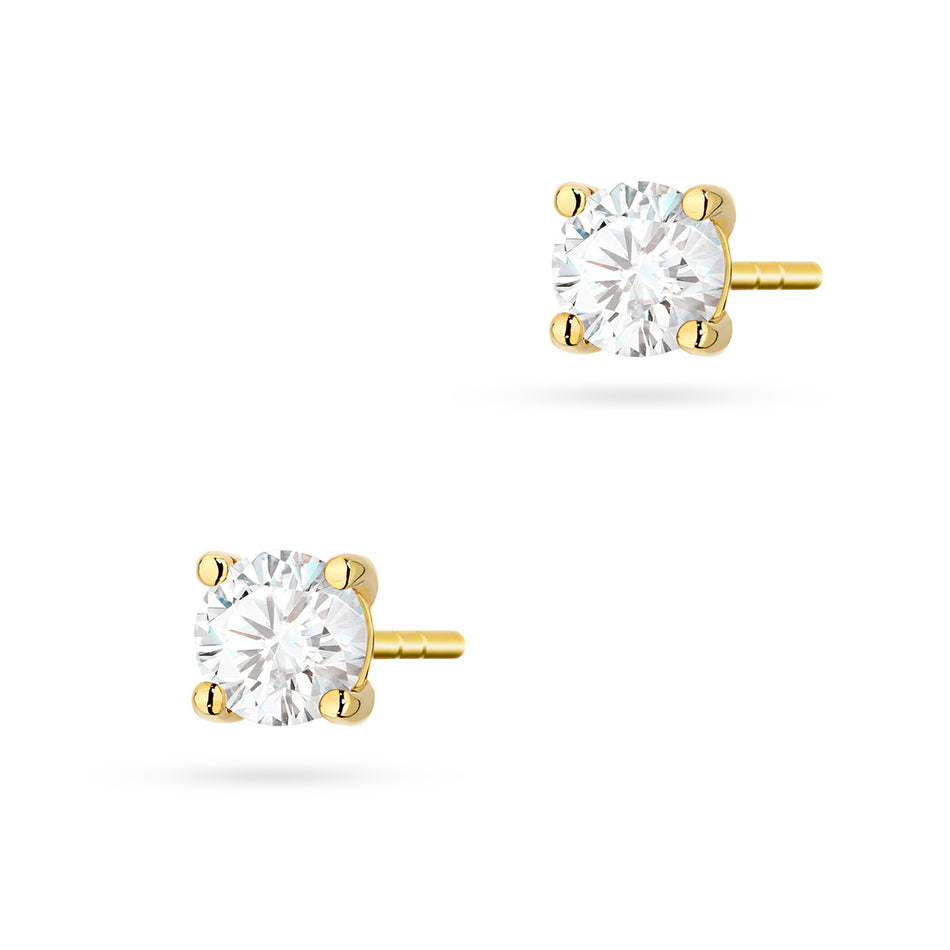 Gold Earrings with 2 x 0.40ct Diamonds
