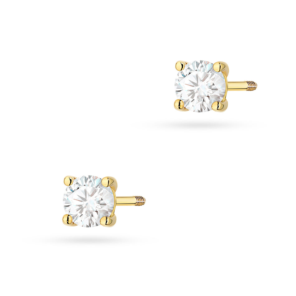 Gold Earrings with 2 x 0.30ct Diamonds