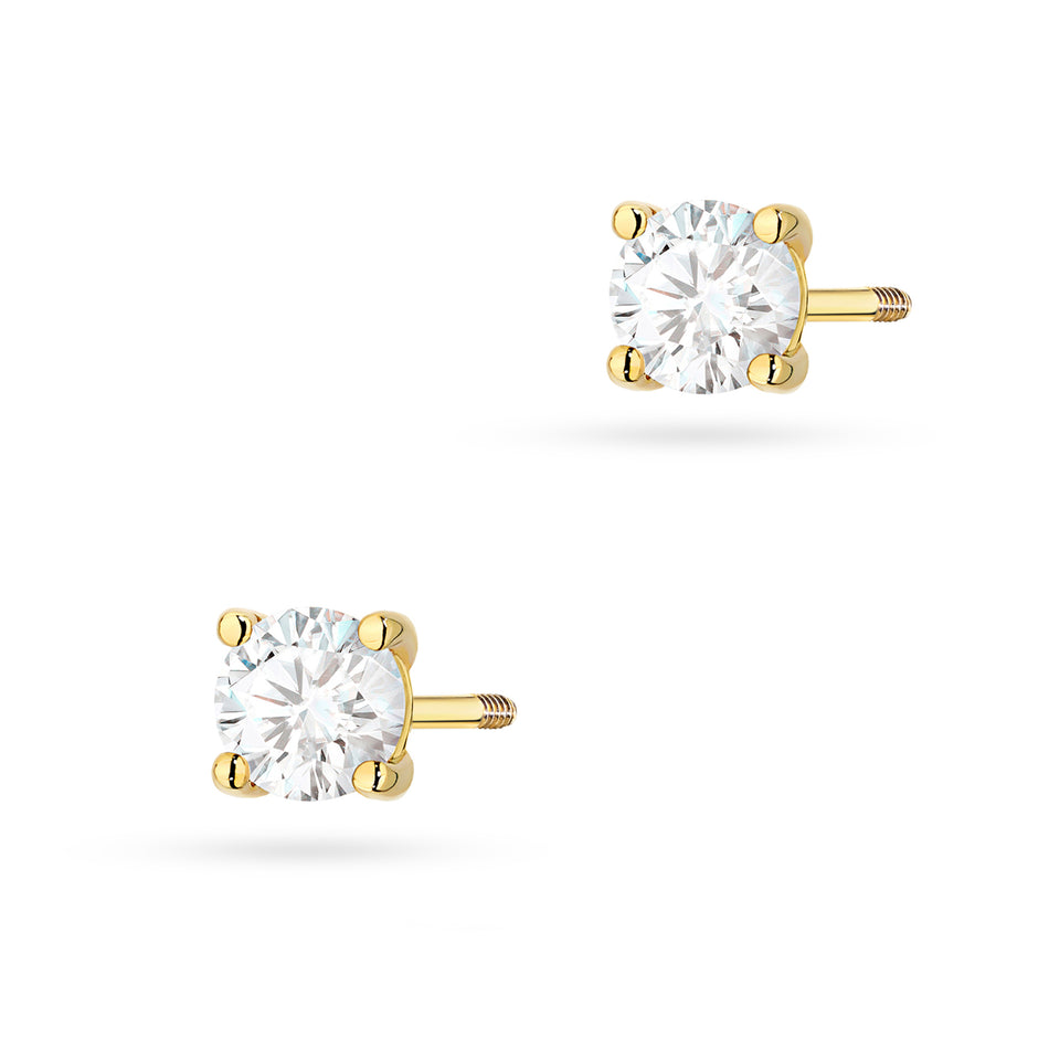 Gold Earrings with 2 x 0.40ct Diamonds