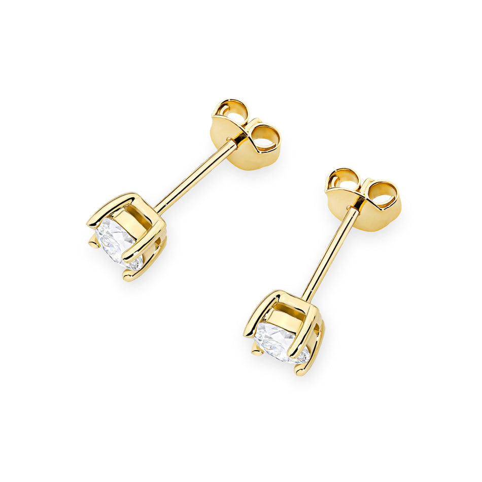 Zlaté náušnice se 2 x 0,50 ct laboratorně pěstovanými diamanty