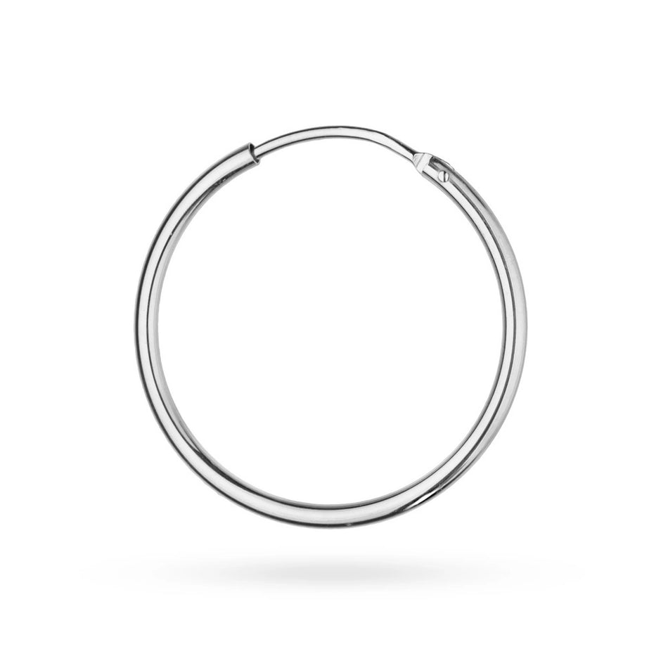 Jediný stříbrný kruhové zasouvací náušnice