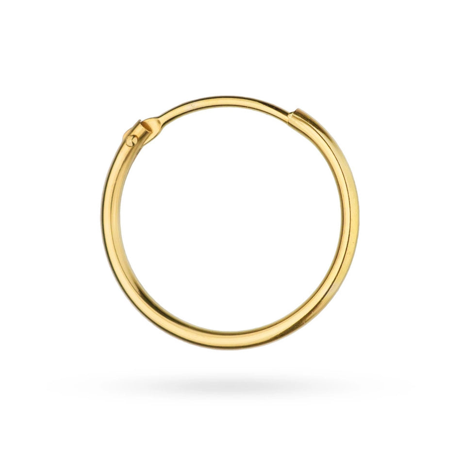 Zlatá jednorázová kruhové zasouvací náušnice 1,7cm