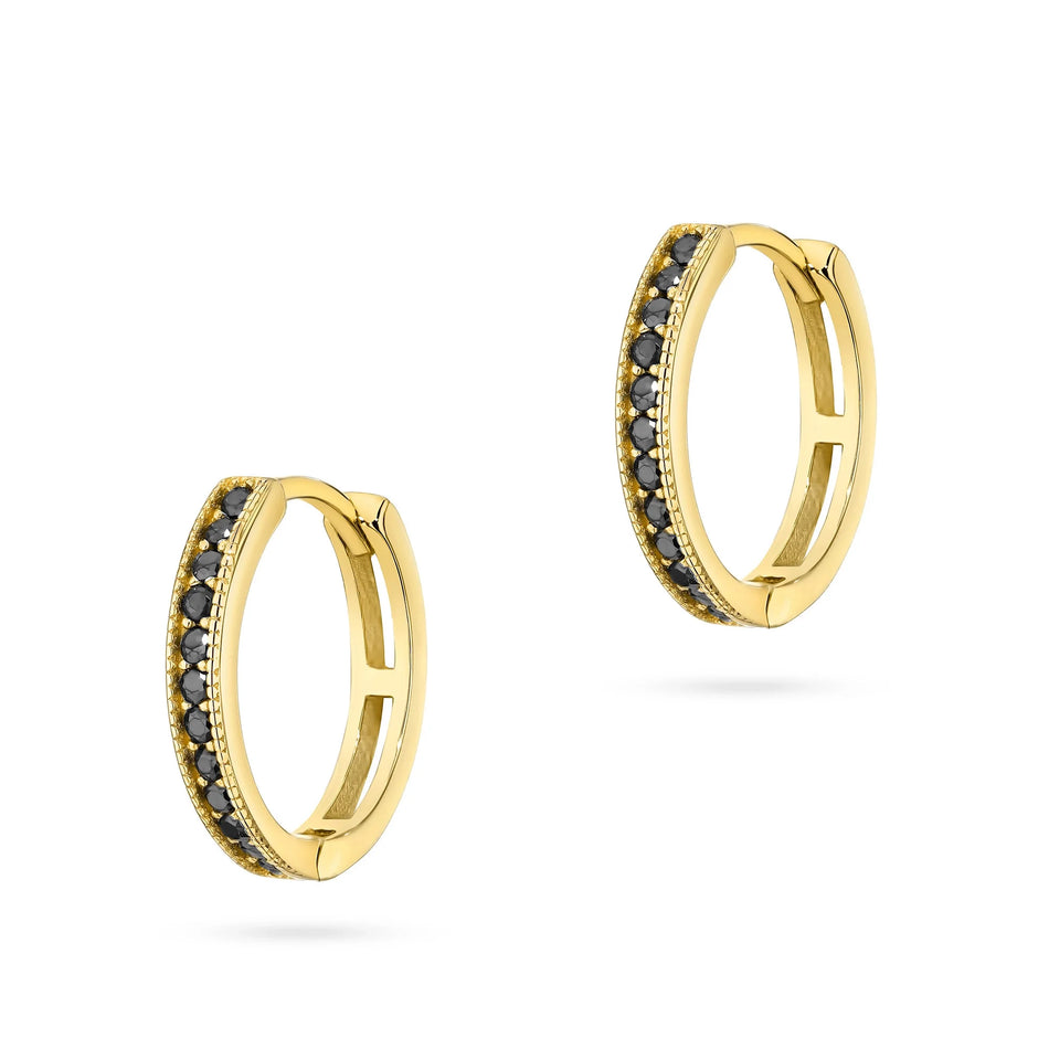 Gold Creole Earrings with Zirconia