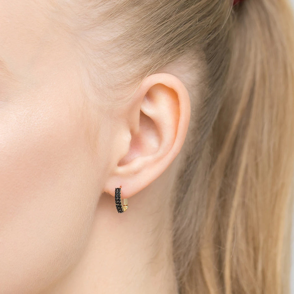 Zlaté náušnice s anglickým zapínáním se zirkony