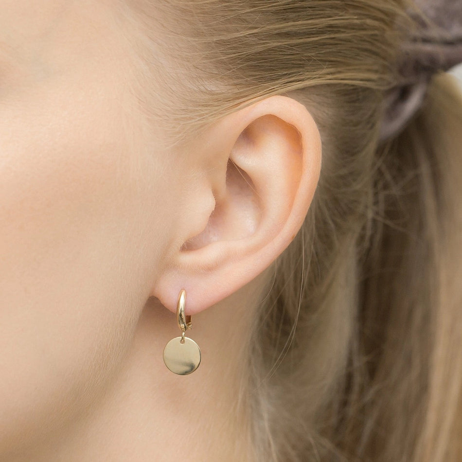 Zlaté Anglické zapínací náušnice geometrické