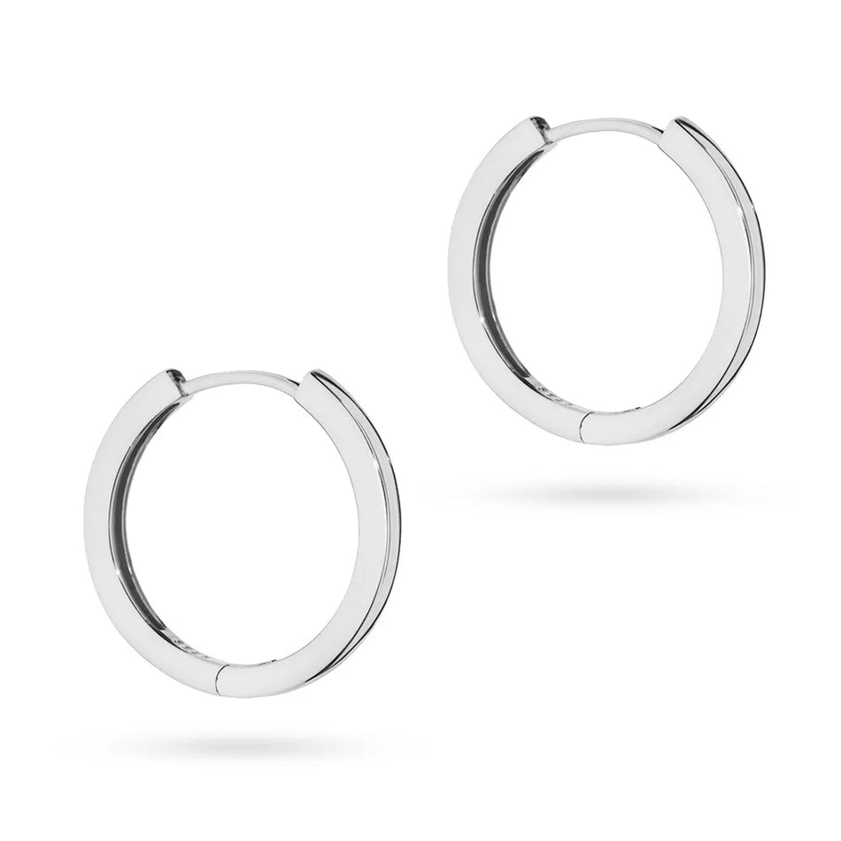 Stříbrný Kruhové zasouvací náušnice 15mm