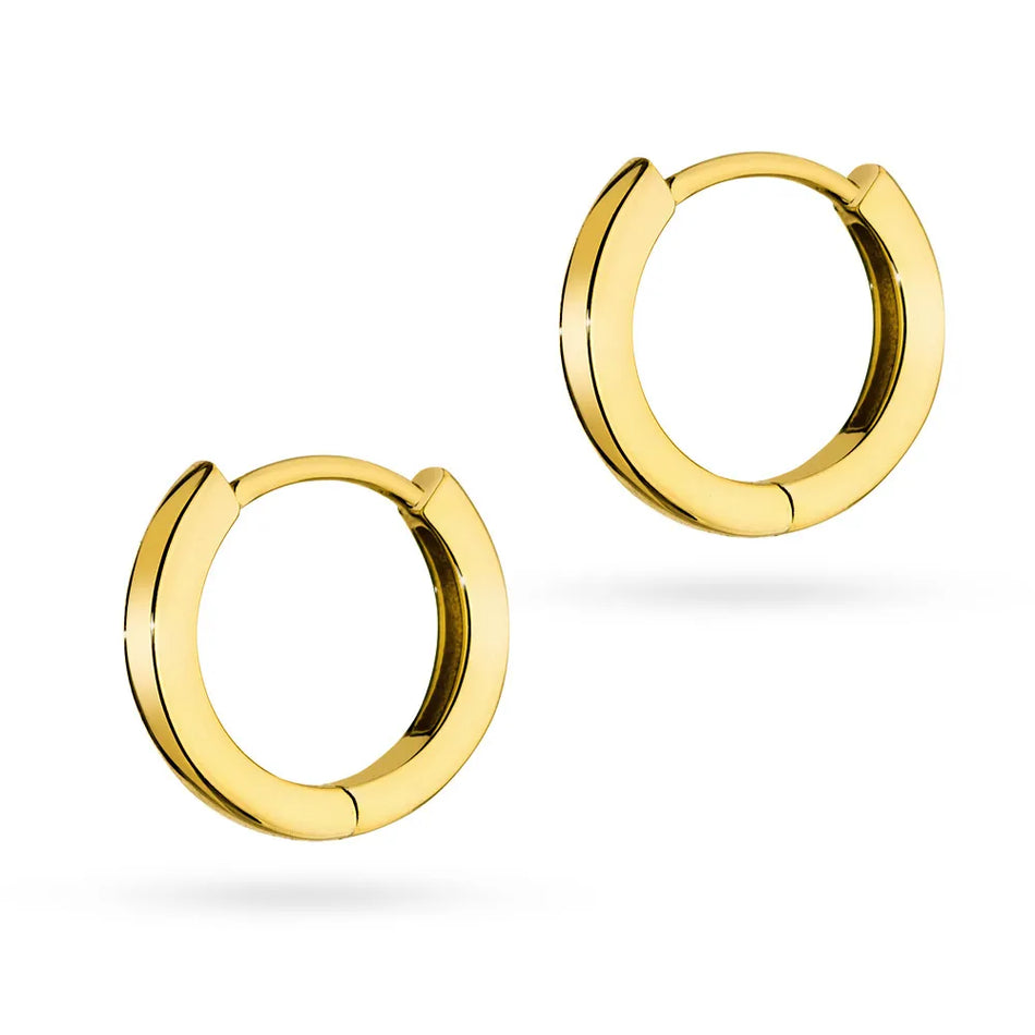 Pozlacené Stříbrné Kruhové zasouvací náušnice