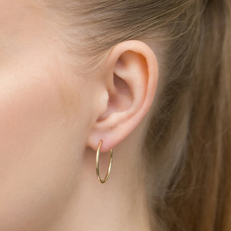 Zlaté Kruhové zasouvací náušnice 15-22mm