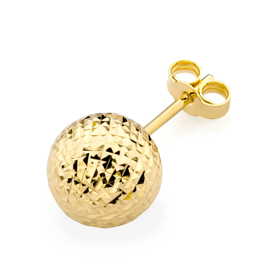 Zlatá jednopuzetová náušnice s korálkem 3-8mm