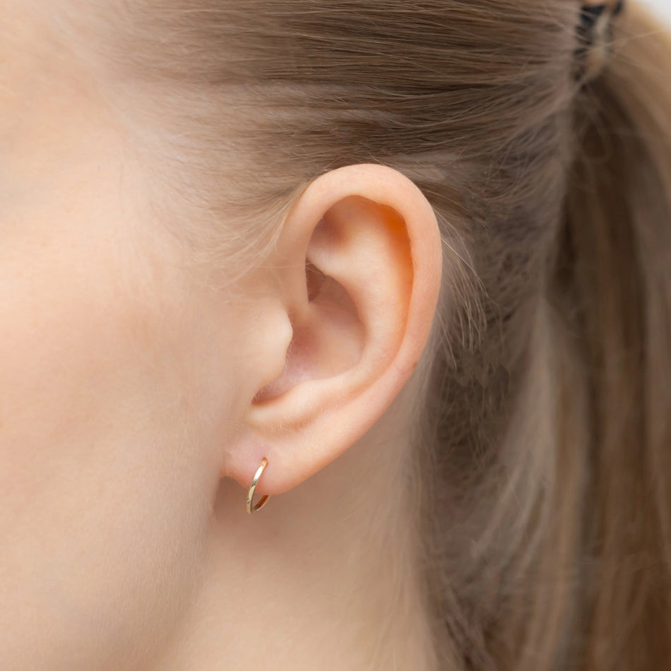 Zlaté kruhové zasouvací náušnice 10mm