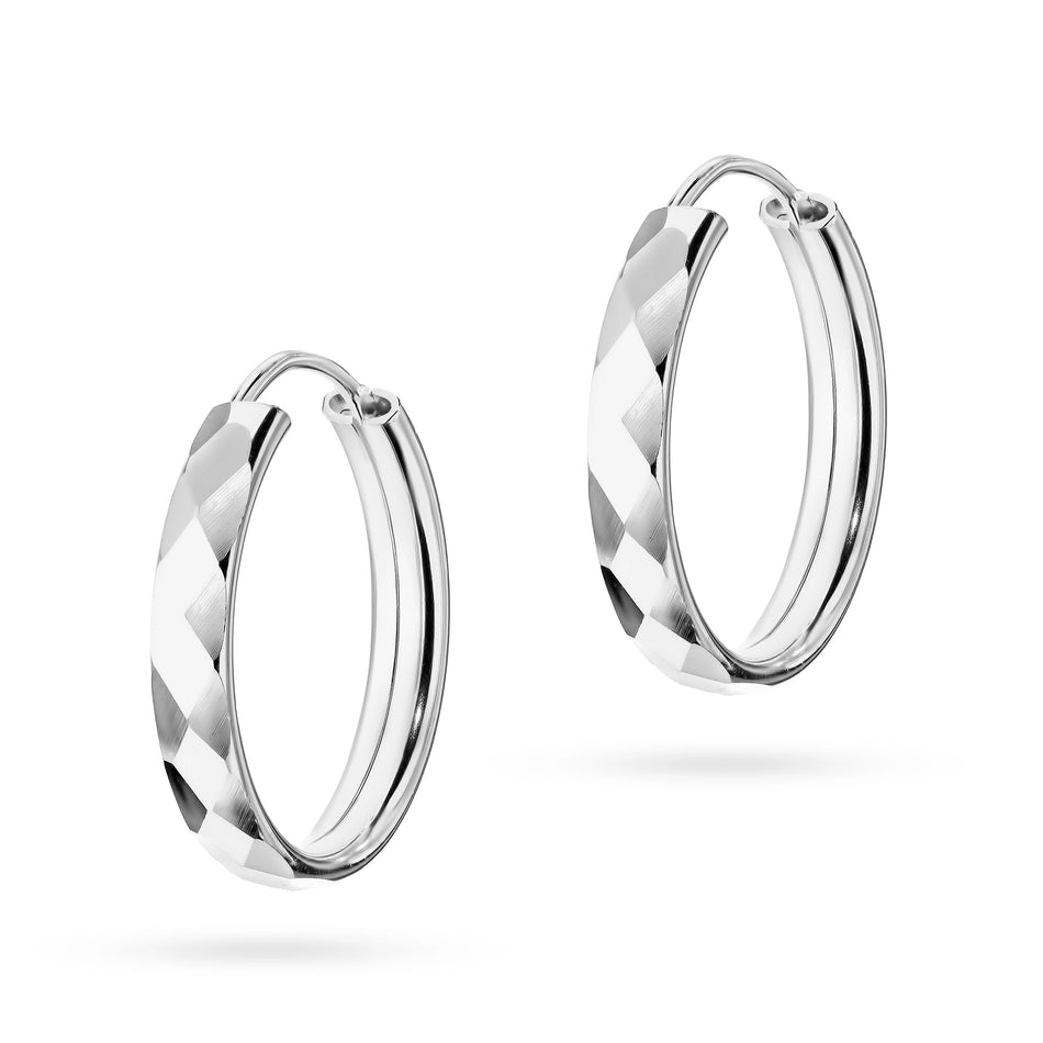 Stříbrný Kruhové zasouvací náušnice