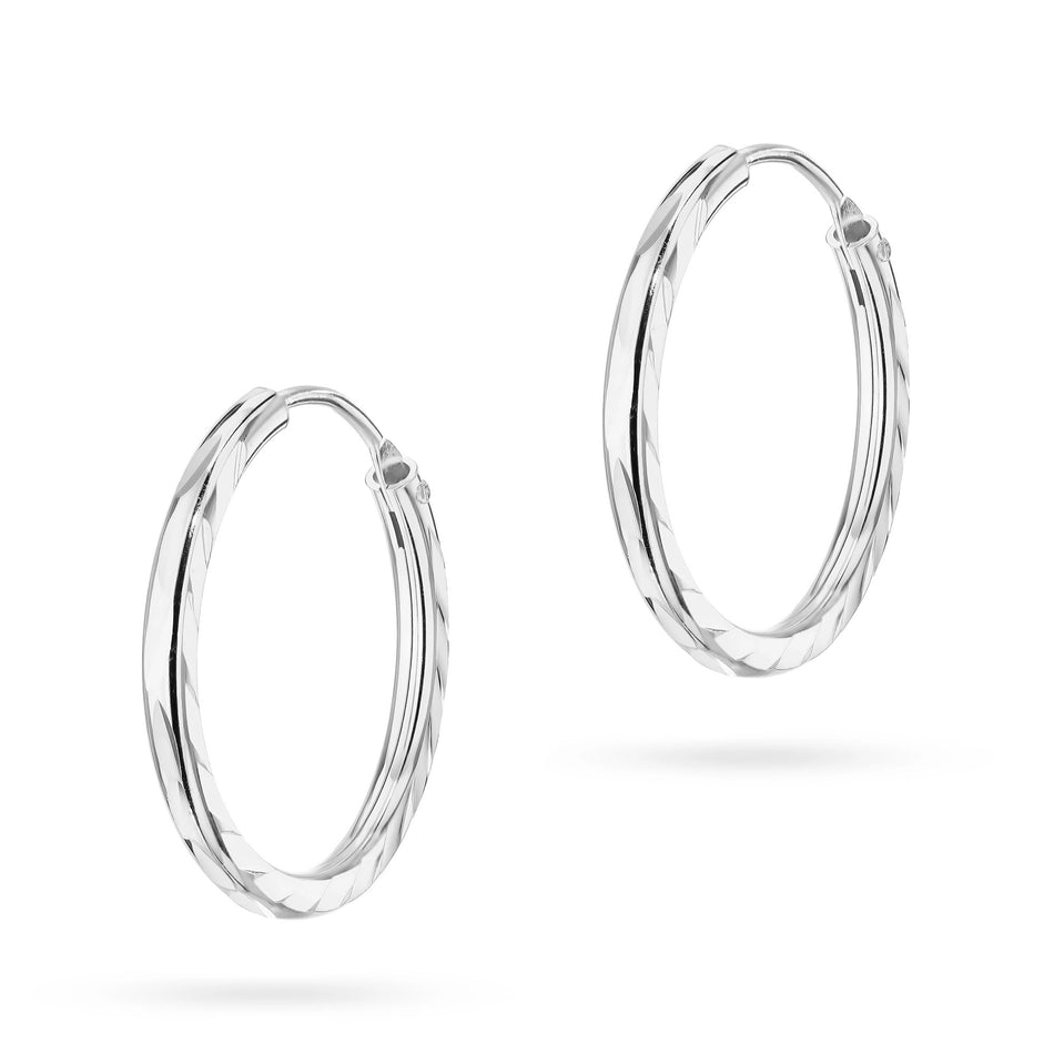 Stříbrný Kruhové zasouvací náušnice