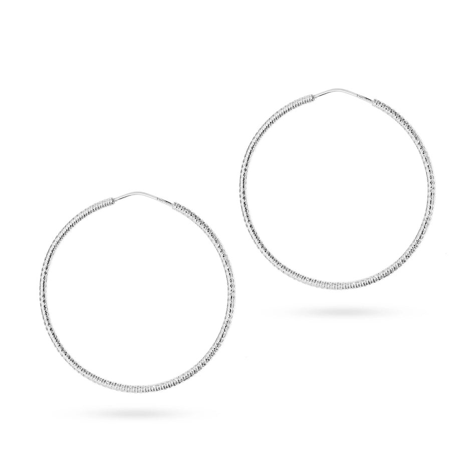 Stříbrný Kruhové zasouvací náušnice 25-45mm