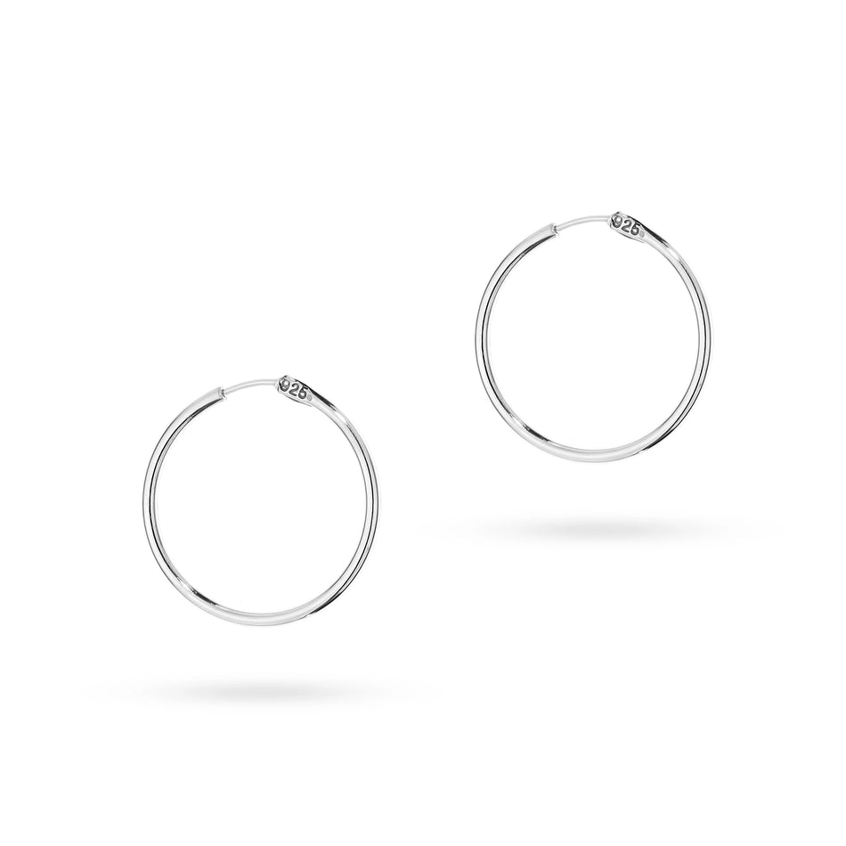 Stříbrný Kruhové zasouvací náušnice