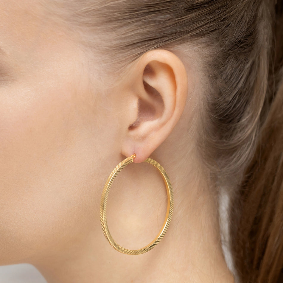 Pozlacené Stříbrné Kruhové zasouvací náušnice