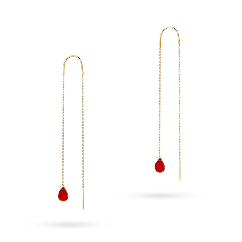 Zlaté provlékací náušnice s hydro křemenem