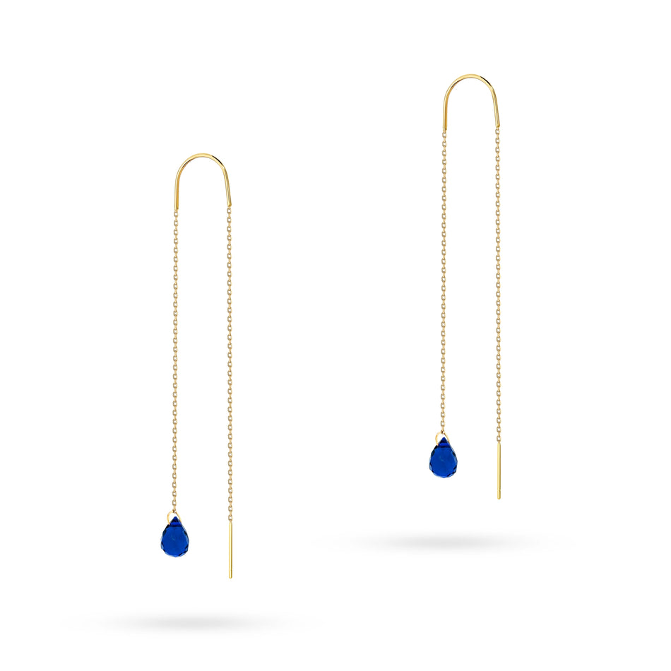 Zlaté provlékací náušnice s hydro křemenem