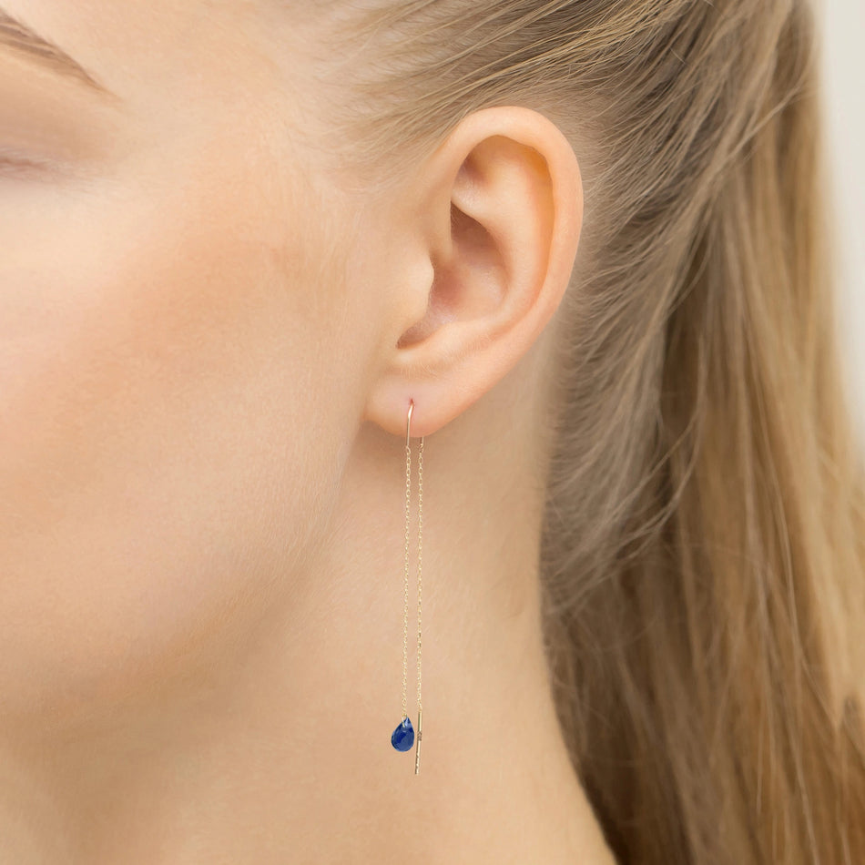 Zlaté provlékací náušnice s hydro křemenem