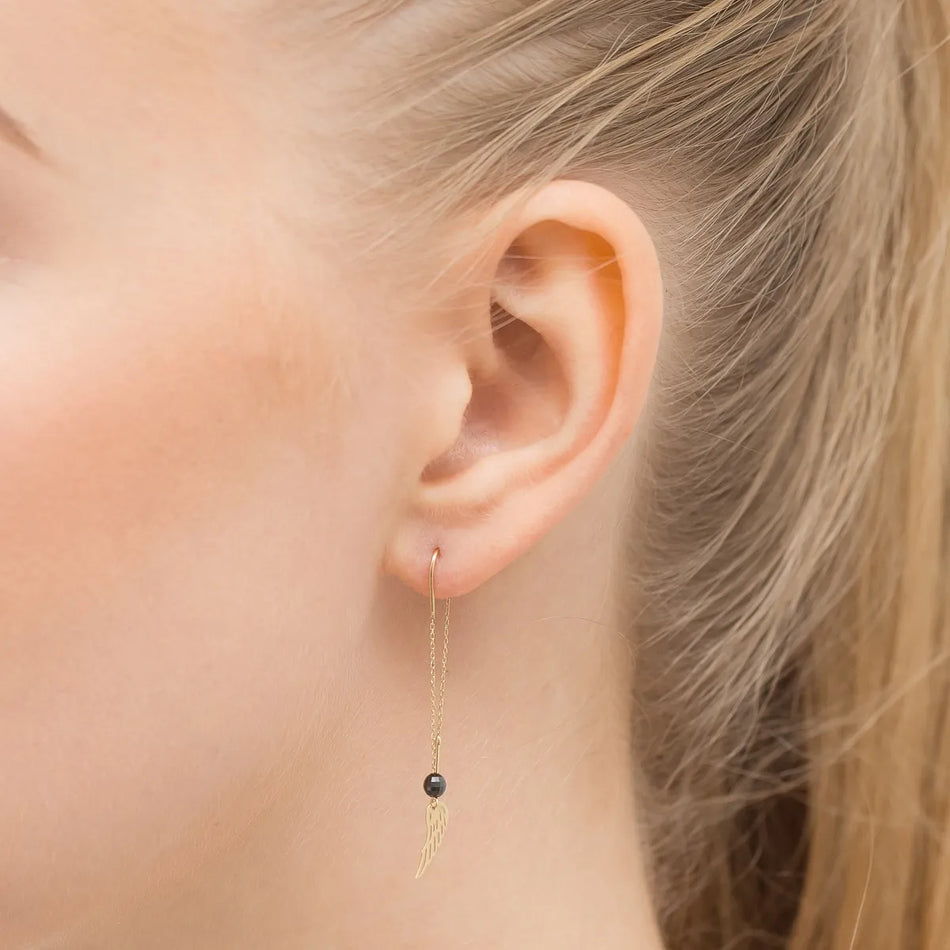 Zlaté provlékací náušnice boho