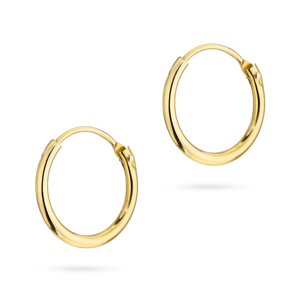 Gold Creole Earrings 13mm
