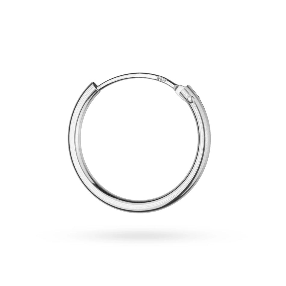 White Gold Creole Earrings 13mm